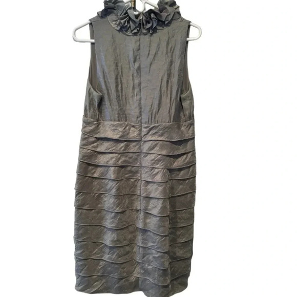 LONDON TIMES PETITES WOMENS SILVER DRESS WEDDING FORMAL SUMMER WINTER SIZE 12P - Picture 7 of 8